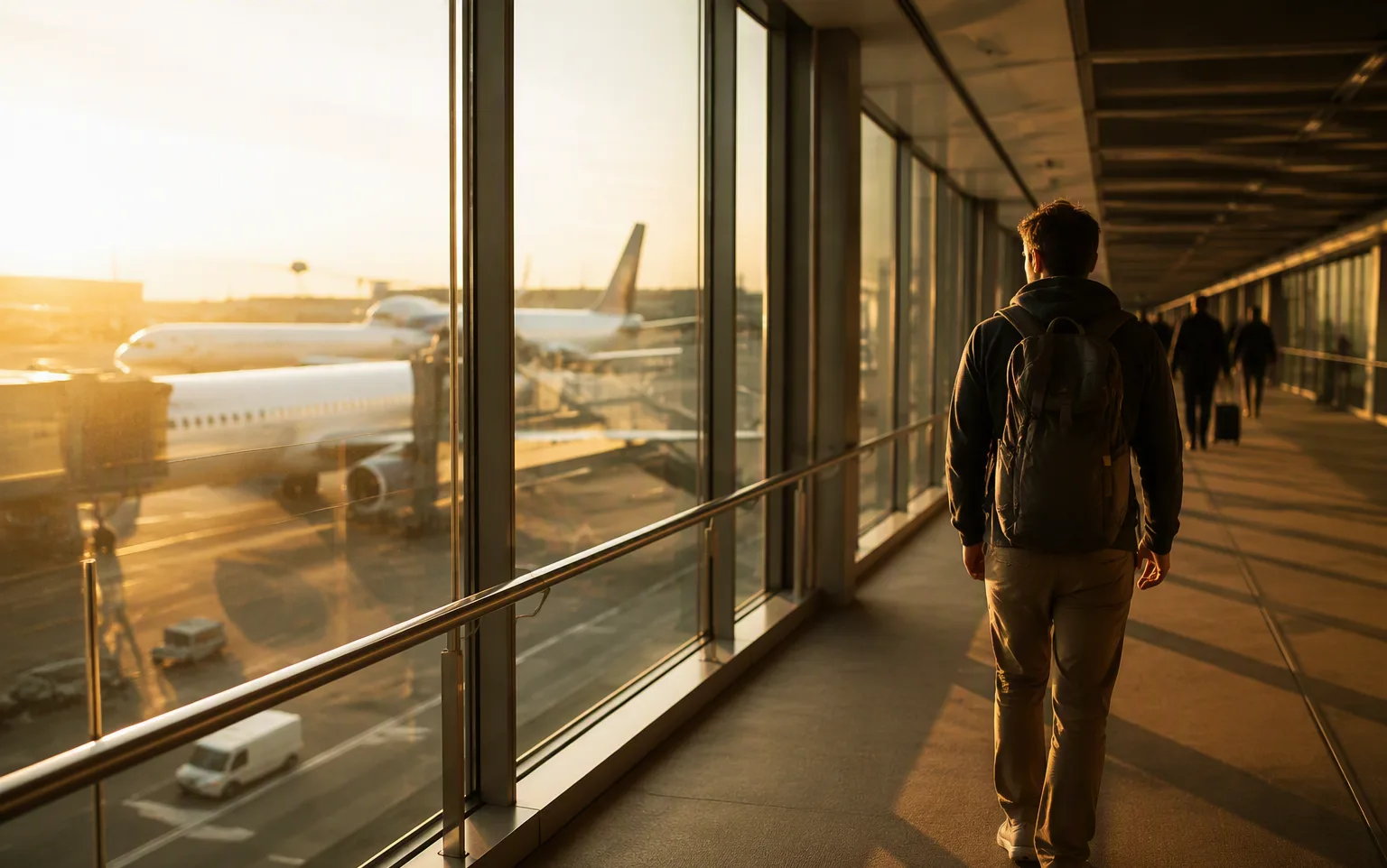 An international transit corridor at an airport, the route 240-hour travelers follow